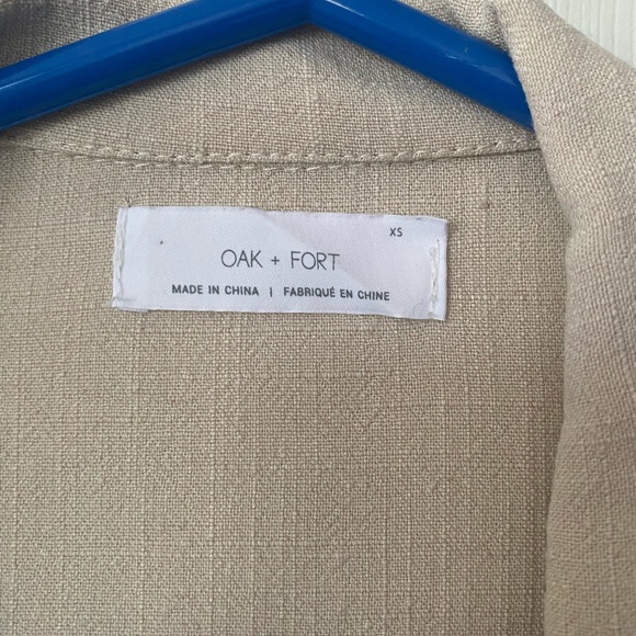 [SOLD] Oak + Fort Linen Long Sleeve Blouse - Picture 2 of 4